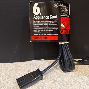 Vintage Appliance Cord 18 guage- 6 Foot- 10 amp- 125 volt- 1/2 inch between pins